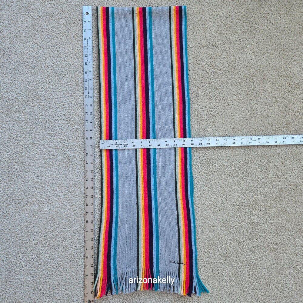 NWOT Paul Smith Knit Wool Striped Scarf - Picture 5 of 16